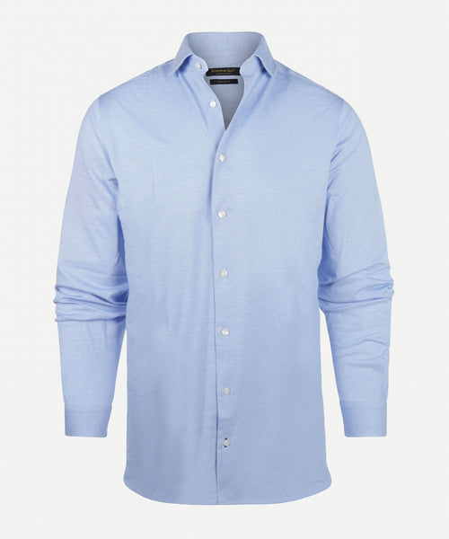 Overhemd stretch piqué regular fit | Light Blue