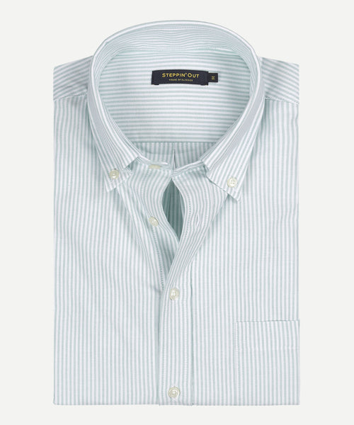 Overhemd Oxford streep regular fit button-down | Green