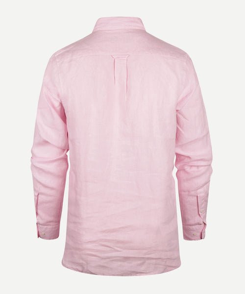Overhemd linnen regular fit button-down | Light Pink