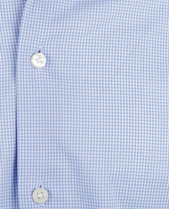Overhemd geruit regular fit cutaway | Light Blue