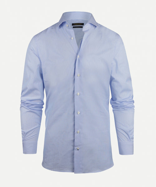 Overhemd gestreept slim fit cutaway | Light Blue