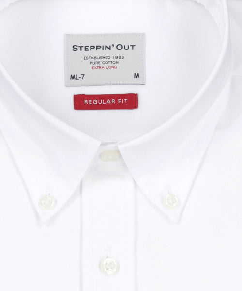 Overhemd Twill extra lange mouw button-down | White