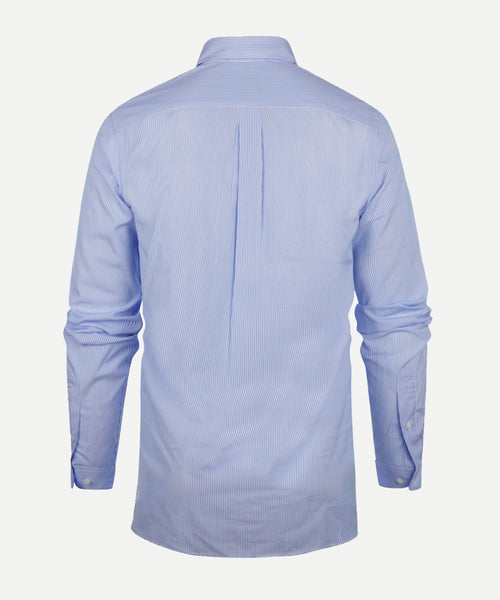 Overhemd gestreept extra lange mouw button-down | Light Blue