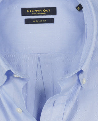 Overhemd regular fit korte mouw | Medium Blue