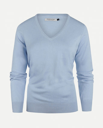 Trui cotton cashmere V-hals | Light Blue