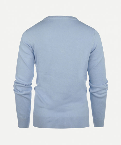 Trui cotton cashmere V-hals | Light Blue