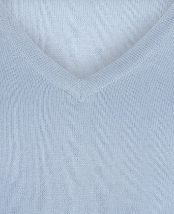 Trui cotton cashmere V-hals | Light Blue