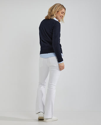 Trui cotton cashmere V-hals | Navy