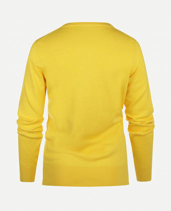 Trui cotton cashmere V-hals | Light Yellow
