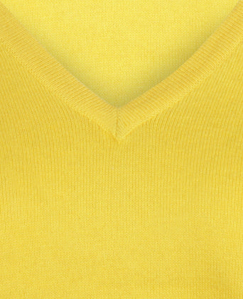 Trui cotton cashmere V-hals | Light Yellow