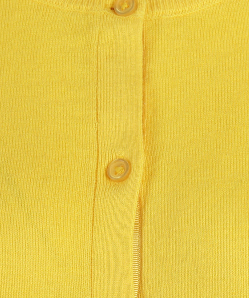 Vest cotton cashmere knoopsluiting | Light Yellow