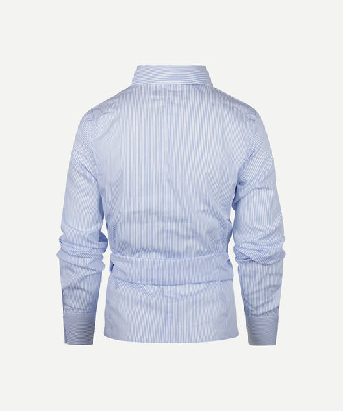 Wikkel blouse Julia streep | Light Blue