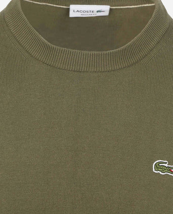 Lacoste sweater crewneck olive | Regular-fit