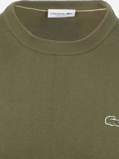 Lacoste sweater crewneck olive | Regular-fit