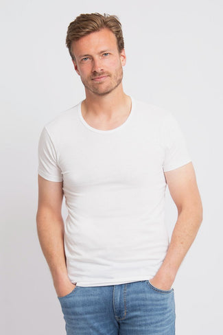 Alan Red Copenhagen t-shirt o-hals wit (2-pack) | Slim-fit Alan Red Copenhagen t-shirt o-hals wit (2-pack) | Slim-fit