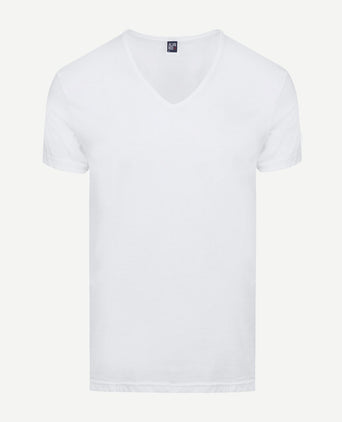 Alan Red Dean v-hals t-shirt wit (2-pack) | Slim-fit