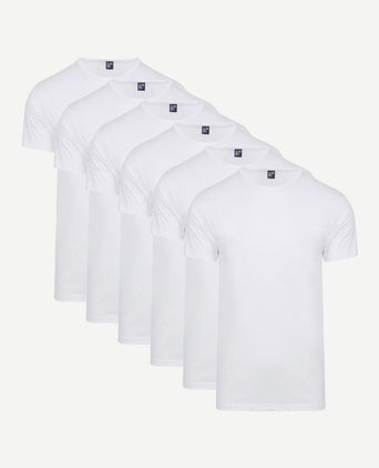 Derby (6-pack) o-hals t-shirts wit aanbieding