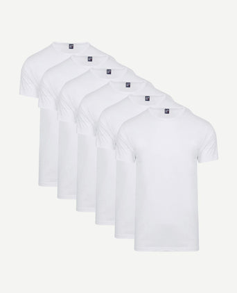 Derby (6-pack) o-hals t-shirts wit aanbieding