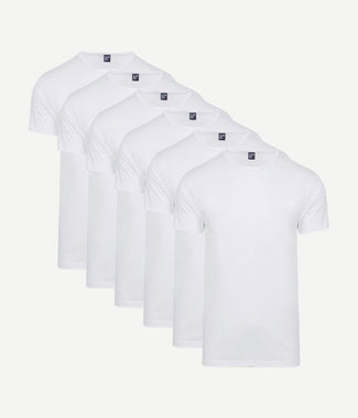 Alan Red Derby (6-pack) o-hals t-shirts wit aanbieding | Regular-fit Alan Red Derby (6-pack) o-hals t-shirts wit aanbieding | Regular-fit