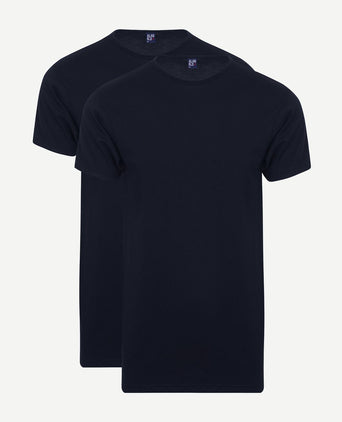 Derby extra lang t-shirt donkerblauw (2-pack)
