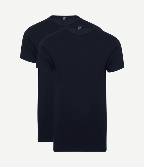 Derby extra lang t-shirt donkerblauw (2-pack)