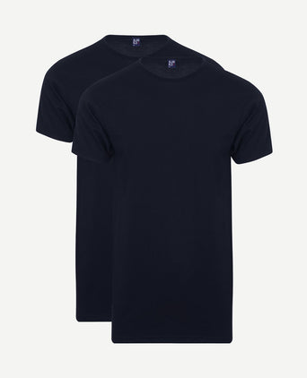 Derby extra lang t-shirt donkerblauw (2-pack)