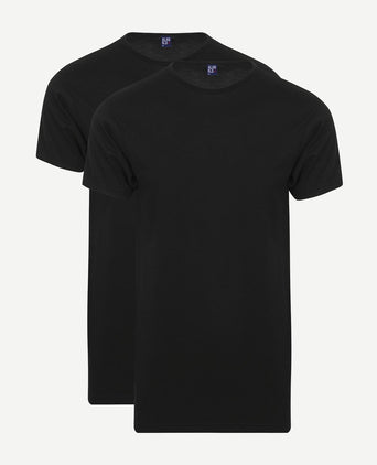 Alan Red Derby extra lang t-shirt zwart (2-pack) | Regular-fit
