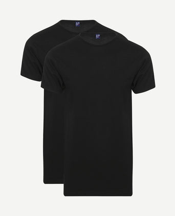 Derby extra lang t-shirt zwart (2-pack)