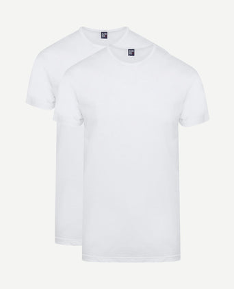 Derby extra lange t-shirts wit (2-pack)