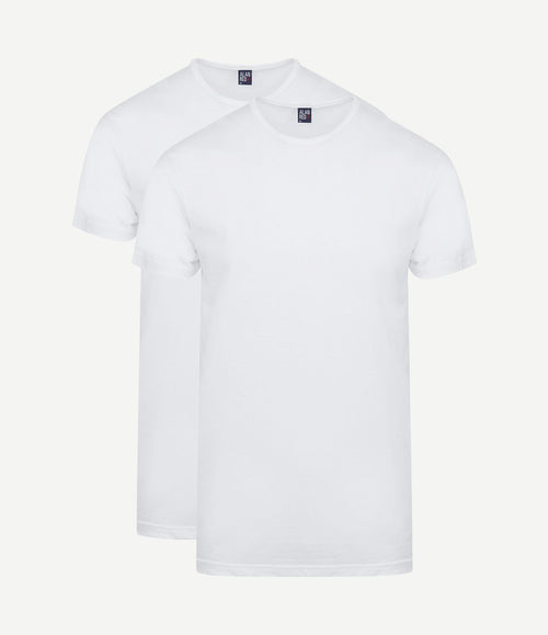 Derby extra lange t-shirts wit (2-pack)