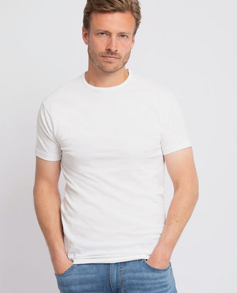 Alan Red Derby extra lange t-shirts wit (2-pack) | Regular-fit