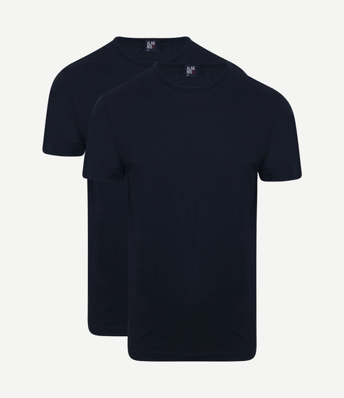 Derby o-hals t-shirt donkerblauw (2-pack)
