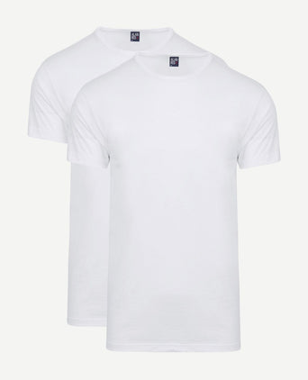 Alan Red Derby o-hals t-shirt wit (2-pack) | Regular-fit