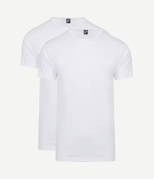 Derby o-hals t-shirt wit (2-pack)