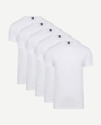 Giftbox Derby o-hals t-shirts wit (5-pack)