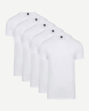 Giftbox Derby o-hals t-shirts wit (5-pack)