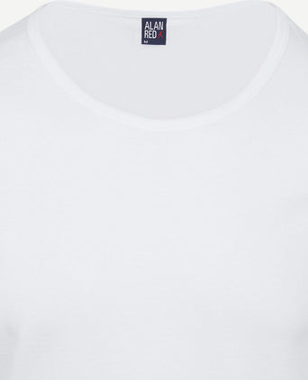 Alan Red James brede o-hals wit (2-pack) | Slim-fit