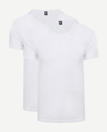 Alan Red James brede o-hals wit (2-pack) | Slim-fit