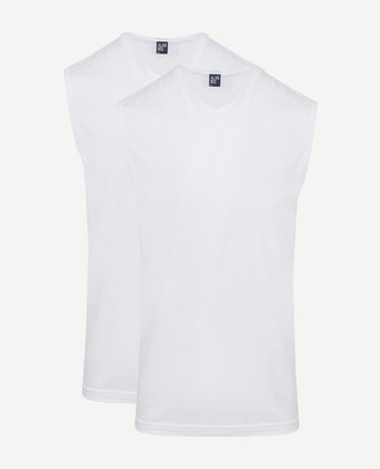 Alan Red Minto singlet mouwloos wit (2-pack) | Slim-fit
