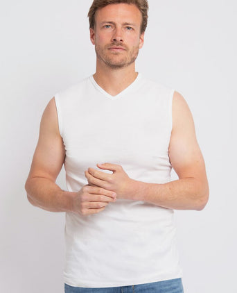 Alan Red Minto singlet mouwloos wit (2-pack) | Slim-fit