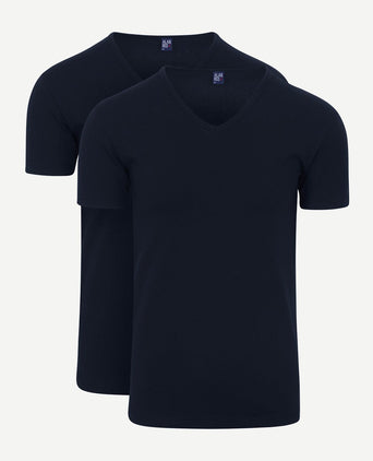Oklahoma t-shirt stretch donkerblauw (2-pack)