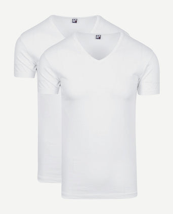 Alan Red Oklahoma t-shirt stretch wit (2-pack)