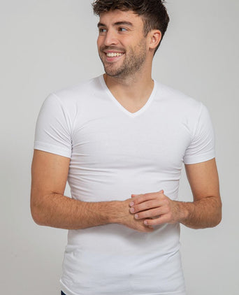 Alan Red Oklahoma t-shirt stretch wit (2-pack)