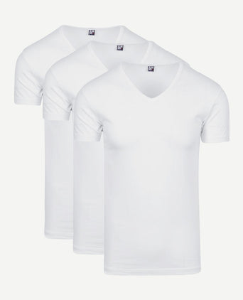 Alan Red Oklahoma t-shirt stretch wit (3-pack)