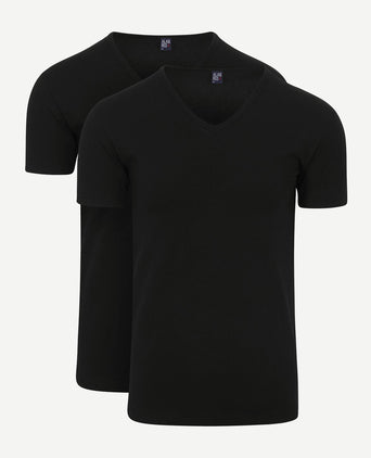 Alan Red Oklahoma t-shirt stretch zwart (2-pack)