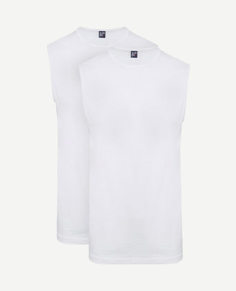 T-Montana singlet mouwloos wit (2-pack)