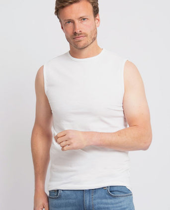 Alan Red t-Montana singlet mouwloos wit (2-pack) | Slim-fit