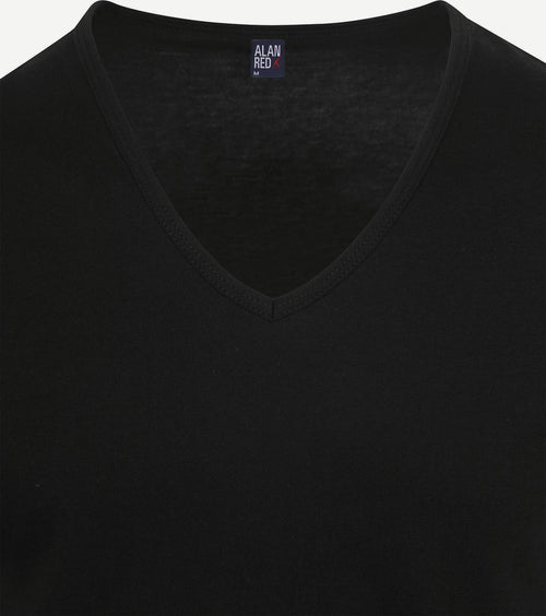 V-hals Dean t-shirt (2-pack) zwart