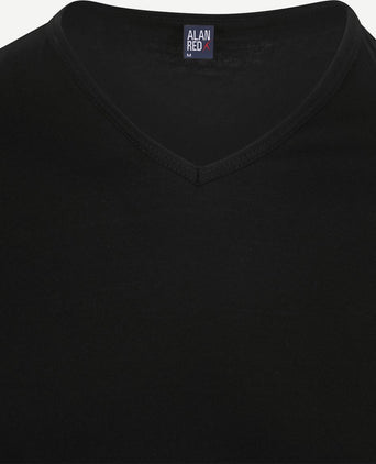 T-shirt v-hals Vermont zwart (2-pack)