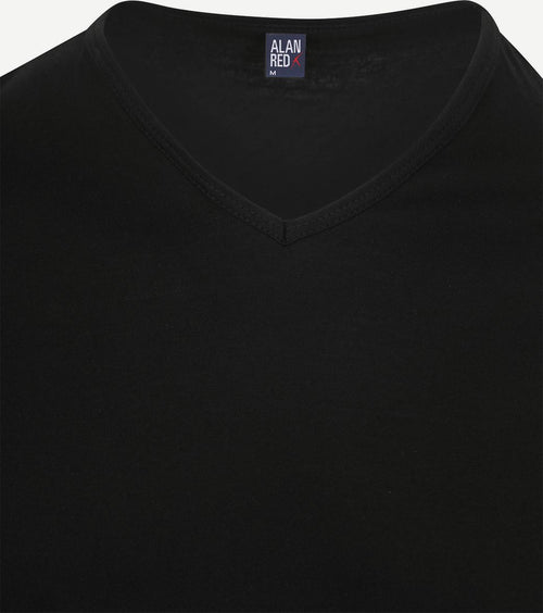 T-shirt v-hals Vermont zwart (2-pack)
